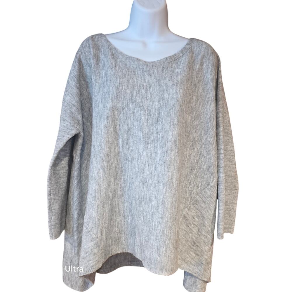 Grade & Gather light grey oversized, pullover cocoon sweater sz M/L